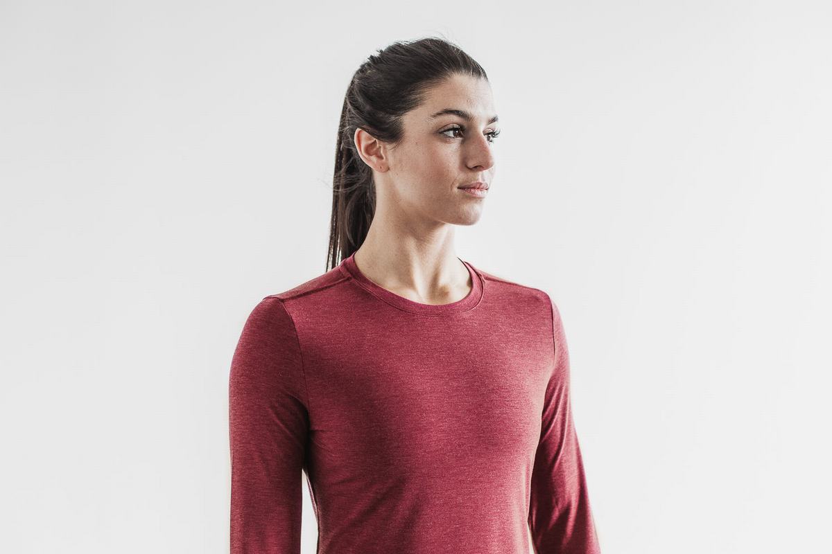 Nobull Women's Long Sleeves Red | Australia (AJ2865)